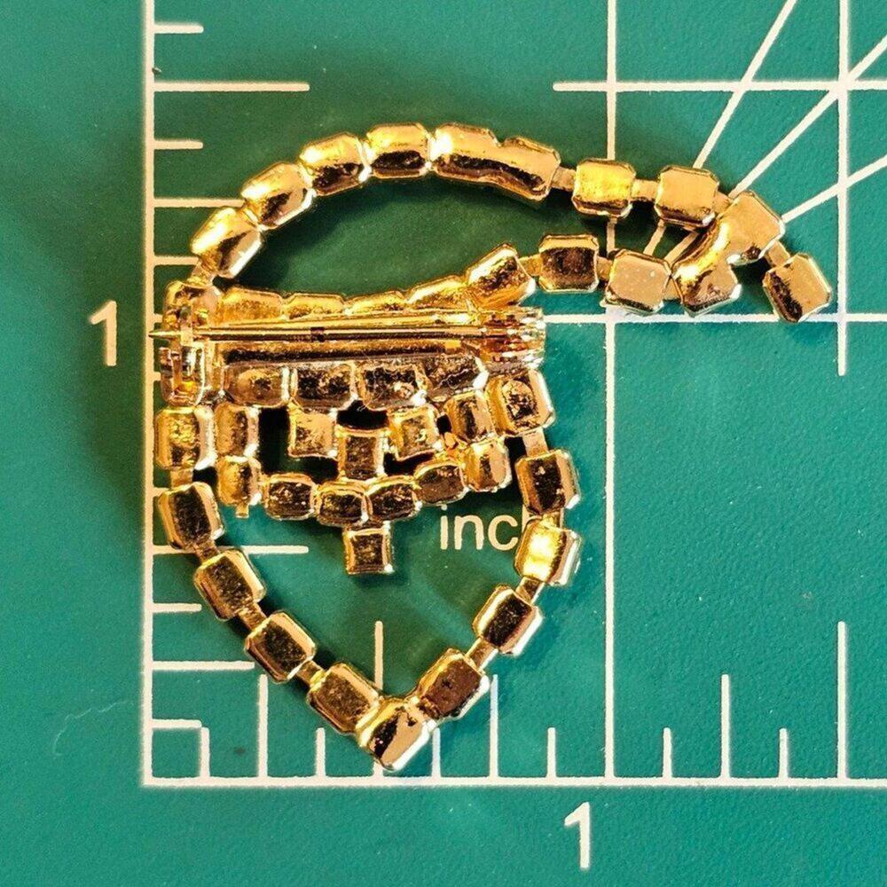 Vintage Rhinestone Santa Brooch / Holiday Pin - Picture 2 of 3